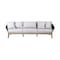 Armen Living Athos Indoor Outdoor 3 Seater Sofa in Light Eucalyptus Wood with Charcoal Rope and Gray Cushions LCATSOWDLT - alternate 1